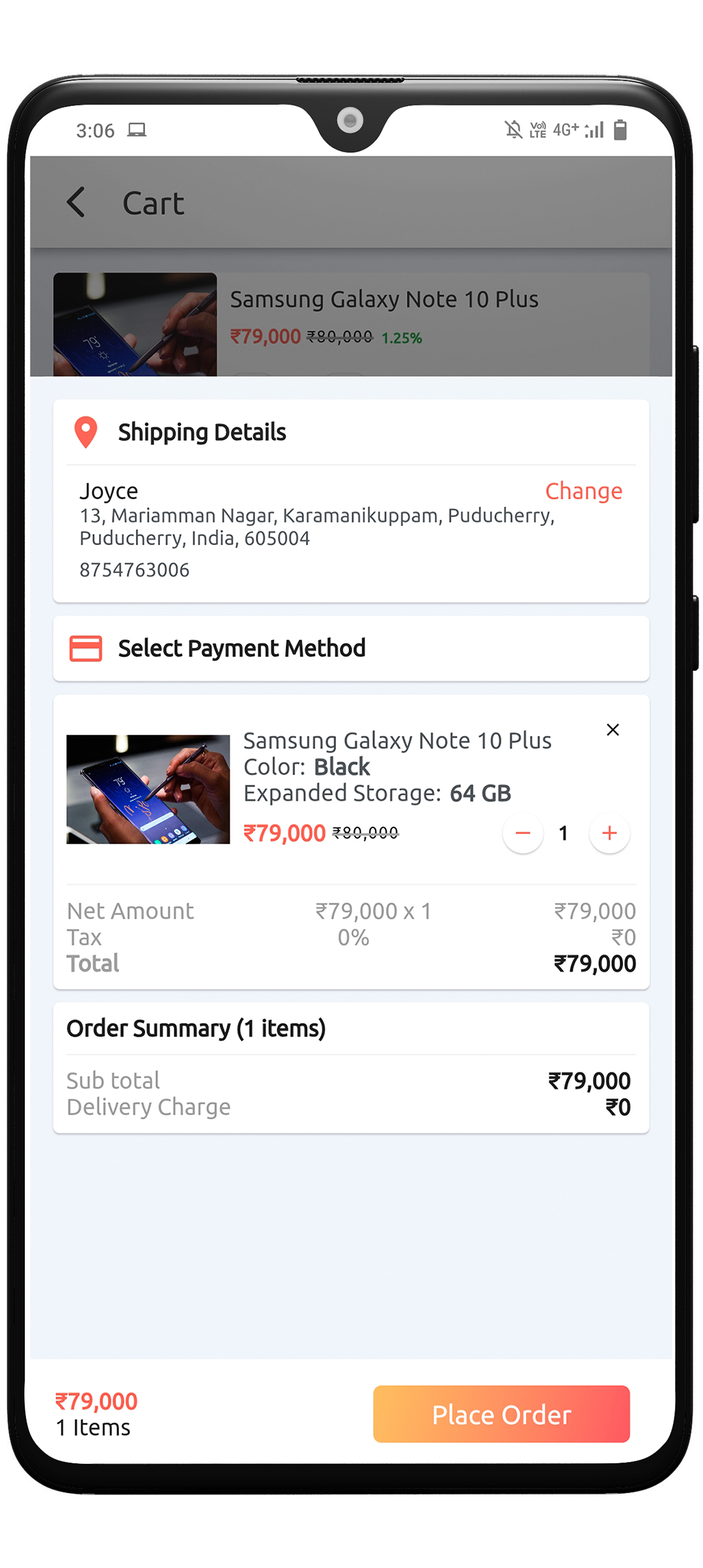 Fast Checkout Procedure